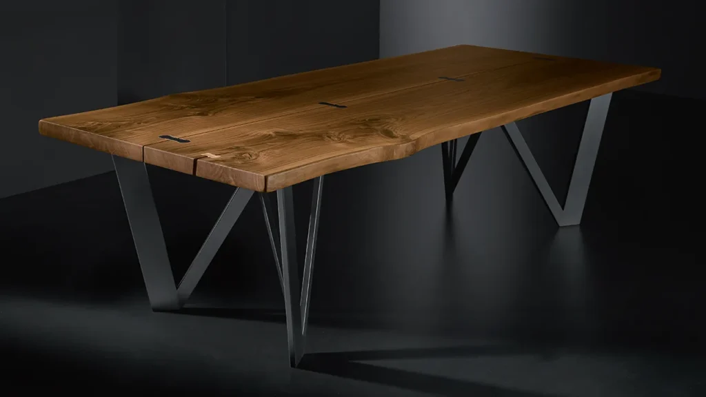 arte brotto vero mesa com pernas metalicas geometrica